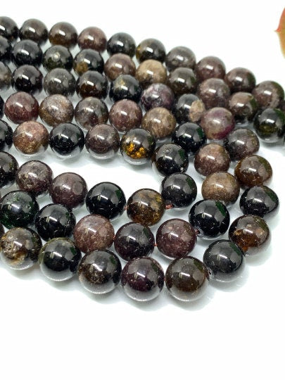 10MM Tourmaline Round Beads - 40 cm- Gemstone Round Beads  - Tourmaline Round- Multi Color Tourmaline Beads-Origin Mozambique