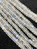 4MM Rainbow Moonstone Faceted Roundel Beads, Length 14'' AAAA Quality faceted Beads. Blue Rainbow Moonstone- Moonstone Faceted Rondelle