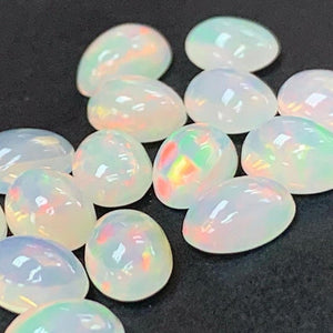 Ethiopian Opal 5x7MM (6 PCS ) Pack  -Code #07- AAA Quality (3A Grade) Opal Cabochon - Ethiopian Opal Oval Cabochon, Opal Cabs