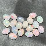 20 Pcs Ethiopian 5X7MM Opal Cabs  Code #07- AAA Quality (3A Grade) Opal Cabochon - Ethiopian Opal Oval Cabochon