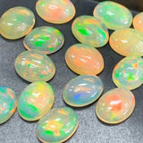 Ethiopian Opal 6x8 (6-Pcs) Pack -Code #01- AAA Quality (3A Grade) Opal Cabochon - Ethiopian Opal Oval Cabochon