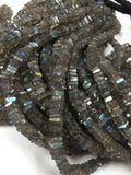 Labradorite Smooth slice /Heishi , Natural labradorite with blue flash . Labrdaorite smooth shape .size 4M