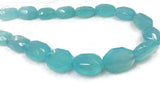 Aqua Chalcedony Faceted Nugget shape , 16X21MM Approx Size. Chalcedony Nuggets