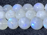 Moonstone 6MM  Round Beads ,Rainbow Moonstone beads, Length 15.5" and AAA Quality, Origin India .perfect round with blue flash