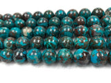 Chrysocolla 12MM Half strand Natural chrysocolla Round Beads, Healing stone , Length 7.5" Gemstone beads . Perfect round with brown matrix
