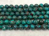 Chrysocolla 10MM  Natural chrysocolla Round Beads, Healing stone , Length 16" Gemstone beads . Perfect round with brown matrix