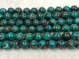 Chrysocolla 10MM Natural chrysocolla Round Beads, Healing stone , Length 16" Gemstone beads . Perfect round with brown matrix