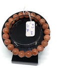 Sunstone Bracelet 10 mm size- Code #5 - Sunstone Round Bracelet -Natural Sunstone Beaded Bracelet - Length 7.5 Inch in Stretchable Cord