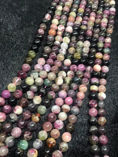 8MM Multi Tourmaline Round beads. Fine quality beads , Length 16 Inch code