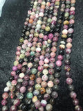 8MM Multi Tourmaline Round beads. Fine quality beads , Length 16 Inch code