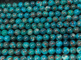 Chrysocolla 6MM Natural chrysocolla Round Beads, Healing stone , Length 16" Gemstone beads . Perfect round with brown matrix