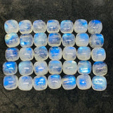 Moonstone 6M Cushion Cabs, Blue Moonstone , Rainbow Moonstone top Quality cut cushion Pack of 8 Pc.