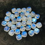 Moonstone 6M Cushion Cabs, Blue Moonstone , Rainbow Moonstone top Quality cut cushion Pack of 8 Pc.