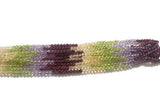 Multi Semi Precious Round beads, Garnet+Citrine+Amethyst + Perdidot 3.5 mm size , length 15'