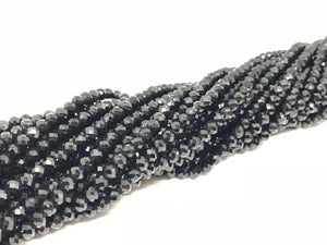 3MM BLACK SPINEL Round faceted , Gemstone faceted Beads, Micro faceted length is 15.5 Inch