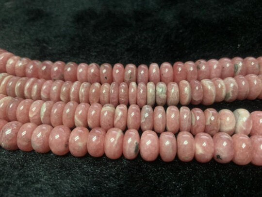 1/2 STRAND Rhodochrosite Roundel Beads 10MM- AAA Quality Length 20cm, Good Quality- Rhodochrosite Rondelles - Rhodochrosite Beads