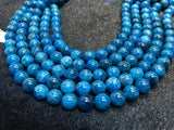 2 Strands Pack 10mm Neon Apatite Smooth Round, Perfect Round Beads- 40cm Length of each strand