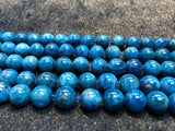 2 Strands Pack 10mm Neon Apatite Smooth Round, Perfect Round Beads- 40cm Length of each strand