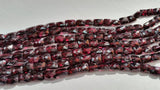 Garnet faceted Buff Rectangular shape , Size 6x8MM , Length of strand 15" , Red Garnet from India