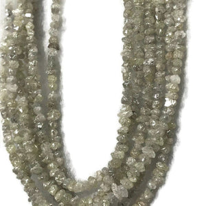 white Diamond Chips strand , length 17" Natural diamond chips, 13 carat strand , diamond beads in freeform shape .