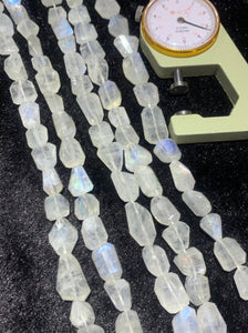 Rainbow Moonstone Faceted Nugget Beads, 10x11MM Approx. Rainbow Moonstone Faceted Tumble, Length 10 Inch- AAA Quality Beads