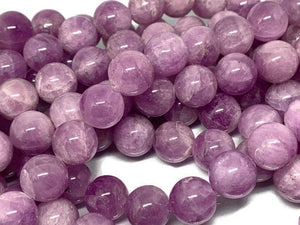 14 MM Kunzite Round Beads, AAA Quality, Length 40cm -Natural Kunzite Beads-Purple Color origin brazil