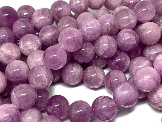 14 MM Kunzite Round Beads, AAA Quality, Length 40cm -Natural Kunzite Beads-Purple Color origin brazil