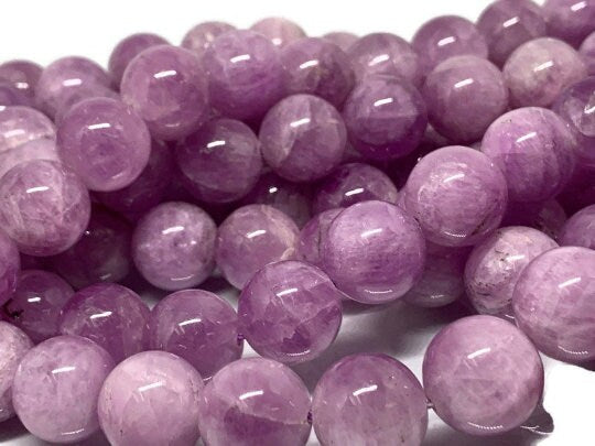 14 MM Kunzite Round Beads, AAA Quality, Length 20cm -Natural Kunzite Beads-Purple Color origin brazil