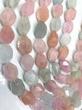 10X16MM Morganite faceted Nugget Beads, Length 40 cm- Free Form Morganite faceted Beads