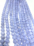 10mm Blue Lace Agate Faceted Round Beads, 15 Inch Strand- Top Quality , Good faceted .