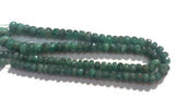 Emerald faceted roundel graduate strand 5-8mm , Longer strand of 18"