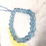 Blue Topaz 10M Bracelet Top Quality 7 Inch length - 100% Natural Blue Topaz Bracelet- Stretch Cord - Topaz 10mm Beads Code CT