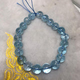 Blue Topaz 10M Bracelet Top Quality 7 Inch length - 100% Natural Blue Topaz Bracelet- Stretch Cord - Topaz 10mm Beads Code CT
