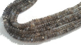 2 Strands , Grey Moonstone Button Shape 5mm, Length of strand 15" Good quality