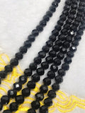 4 mm Black Spinel Round Faceted Beads, Black spinel Faceted Balls, Length 15"