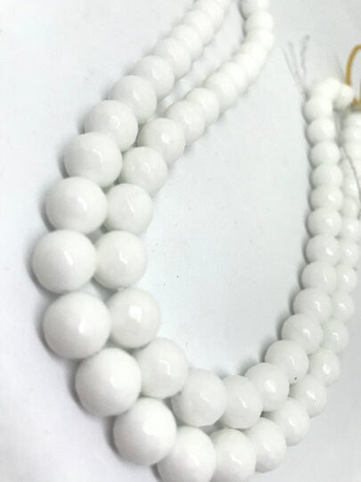 10 MM White Quartz Faceted Round beads, AAA Quality perfect round shape . Length 40 cm