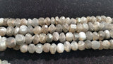 Grey Moonstone Faceted Irregular Roundel 9mm- Length 14 Inch