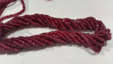 Ruby Glass Filling faceted Beads 3mm length in 16 Inch, precious stone beads