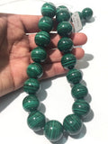 18 mm Malachite Round Beads , Length of strand 40 Cm - Top Quality Beads- Malachite Beads - Dark Green Color- AAA Quality