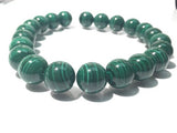 20mm Malachite Round Beads , Length of strand 40 Cm - Top Quality Beads- Malachite Beads - Dark Green Color- AAA Quality