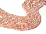 2 Strands Pack Pink Opal Faceted Rondelles 4-4.5MM  size, Super Quality , Natural Pink Opal beads  ,length 13.5"