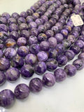 14mm Charoite  Round Beads (half Strand) 20 cm Length - AAA Quality - Gemstone Beads - Wholesale Price - Charoite Beads Origin Russia