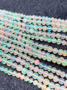 Ethiopian Opal Round 3-4M Beads,16 Inches Strand,Superb Quality,Natural Ethiopian Opal round beads , code #7 Precious gemstone, lots of fire