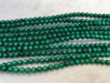 4MM Malachite Round Beads , Length of strand 15.5 " top Quality , Natural Malachite Round