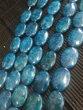 Neon Apatite 18x25 MM Smooth Oval Perfect shape Beads- 40 cm Length - origin Madagascar