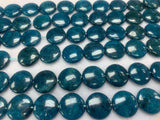 Neon Apatite Coin Beads - 20 mm Size - 40 cm Length - AAA Quality- Neon Apatite Shape Beads