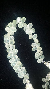 Prehnite Faceted Pear Shape 6x8 &7x9MM , Length of Strand 8 " Good Green Color