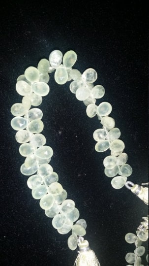 Prehnite Faceted Pear Shape 6x8 &7x9MM , Length of Strand 8 