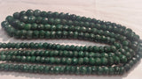 Green Emerald faceted graduated Necklace 5-10mm, Color Enhance ,