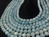 1/2 Strand 4A Quality 12MM Larimar Smooth Round Shape, Natural Larimar ,Top Quality Length 20 cm - Larimar Beads
